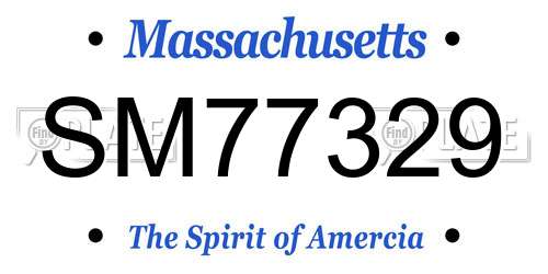 SM77329 Massachusetts License Plate