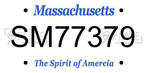 SM77379 Massachusetts License Plate