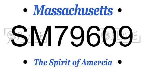 SM79609 Massachusetts License Plate