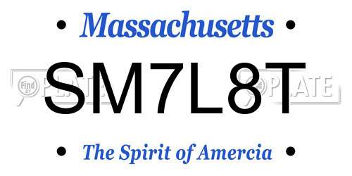 SM7L8T Massachusetts License Plate