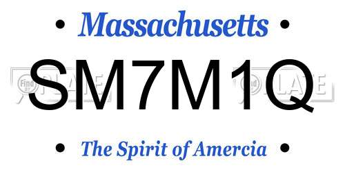 SM7M1Q Massachusetts License Plate