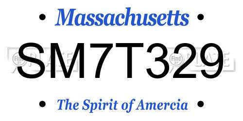 SM7T329 Massachusetts License Plate
