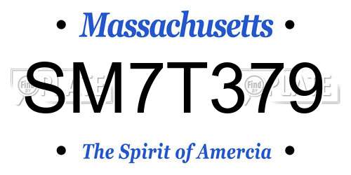 SM7T379 Massachusetts License Plate