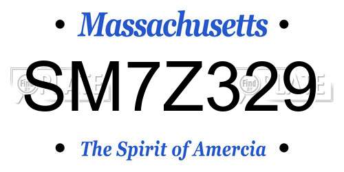 SM7Z329 Massachusetts License Plate