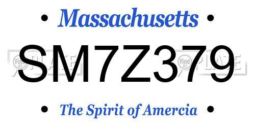 SM7Z379 Massachusetts License Plate