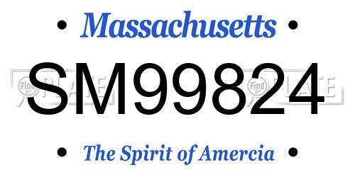 SM99824 Massachusetts License Plate