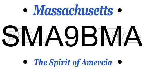 SMA9BMA Massachusetts License Plate