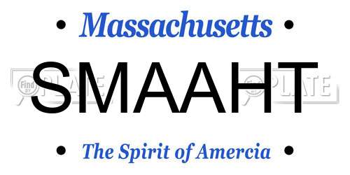 SMAAHT Massachusetts License Plate