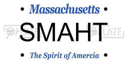 SMAHT Massachusetts License Plate