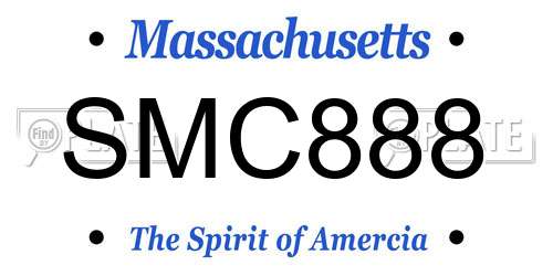 SMC888 Massachusetts License Plate