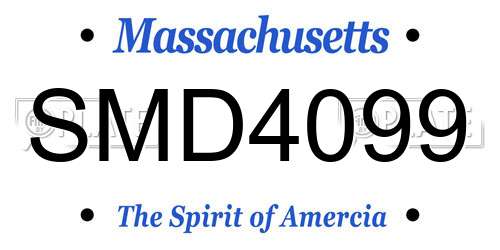 SMD4099 Massachusetts License Plate
