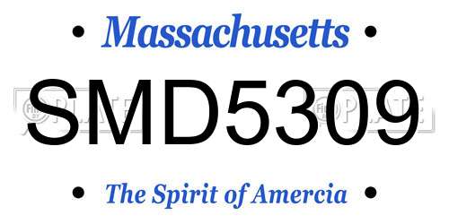 SMD5309 Massachusetts License Plate