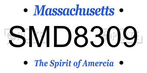 SMD8309 Massachusetts License Plate