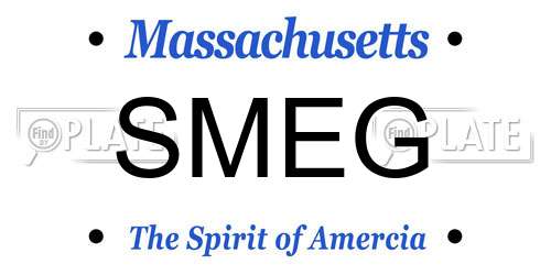 SMEG Massachusetts License Plate