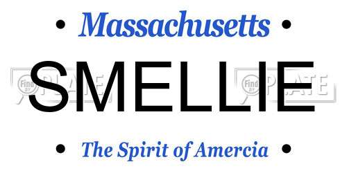 SMELLIE Massachusetts License Plate
