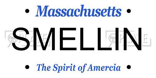 SMELLIN Massachusetts License Plate