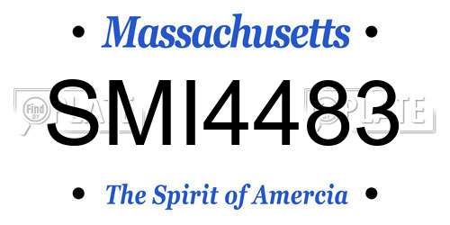 SMI4483 Massachusetts License Plate