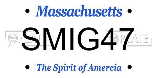 SMIG47 Massachusetts License Plate