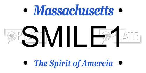 SMILE1 Massachusetts License Plate
