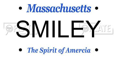 SMILEY Massachusetts License Plate