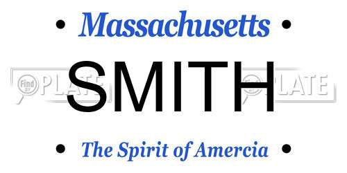 SMITH Massachusetts License Plate