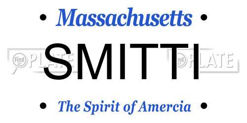 SMITTI Massachusetts License Plate