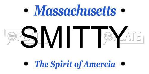 SMITTY Massachusetts License Plate