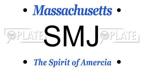 SMJ Massachusetts License Plate