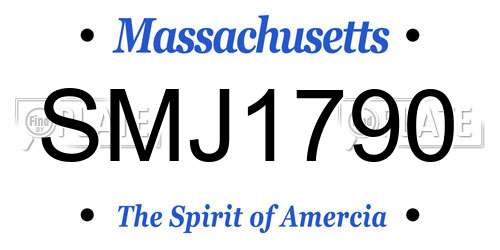 SMJ1790 Massachusetts License Plate
