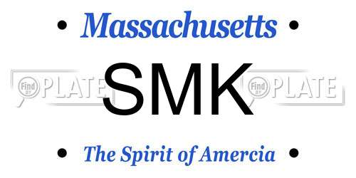SMK Massachusetts License Plate