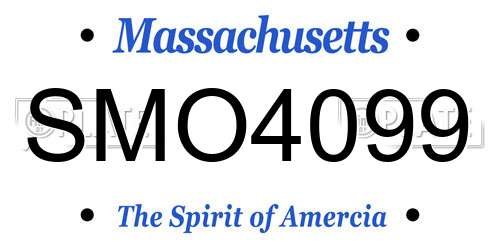 SMO4099 Massachusetts License Plate