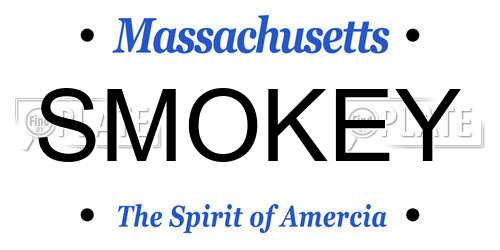 SMOKEY Massachusetts License Plate