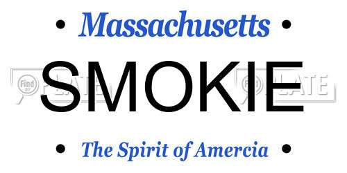 SMOKIE Massachusetts License Plate