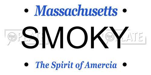 SMOKY Massachusetts License Plate