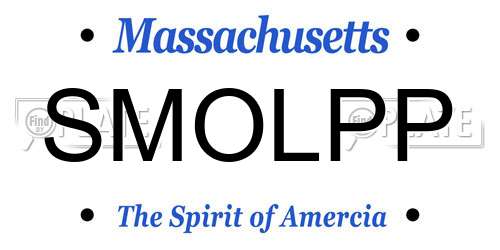 SMOLPP Massachusetts License Plate