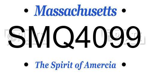 SMQ4099 Massachusetts License Plate