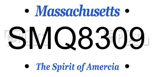 SMQ8309 Massachusetts License Plate
