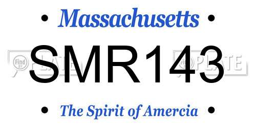 SMR143 Massachusetts License Plate