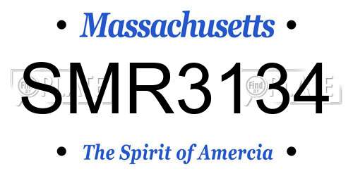 SMR3134 Massachusetts License Plate