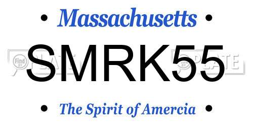SMRK55 Massachusetts License Plate