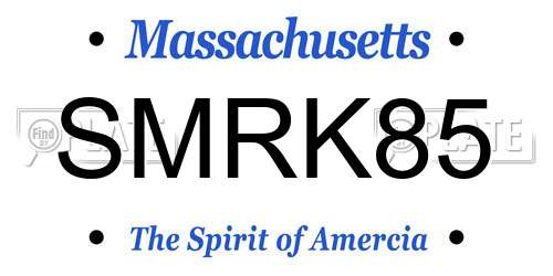 SMRK85 Massachusetts License Plate