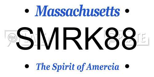 SMRK88 Massachusetts License Plate