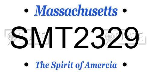 SMT2329 Massachusetts License Plate