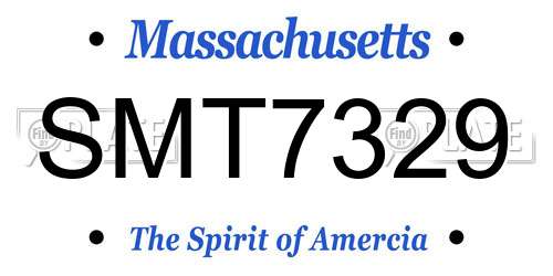 SMT7329 Massachusetts License Plate
