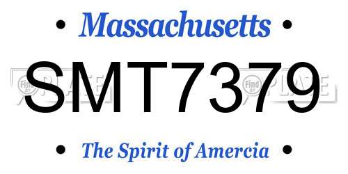 SMT7379 Massachusetts License Plate