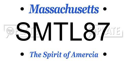 SMTL87 Massachusetts License Plate