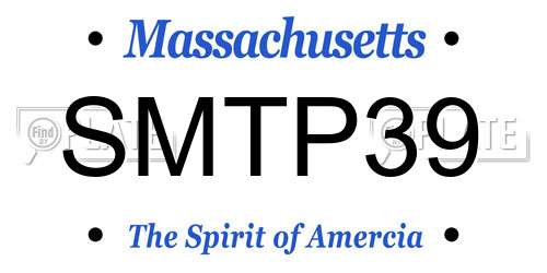 SMTP39 Massachusetts License Plate