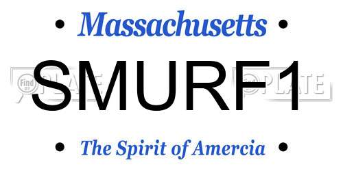SMURF1 Massachusetts License Plate