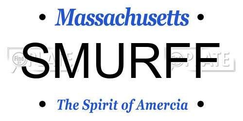 SMURFF Massachusetts License Plate