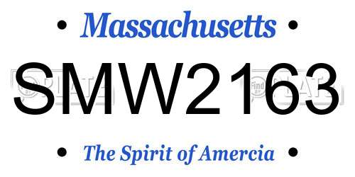 SMW2163 Massachusetts License Plate